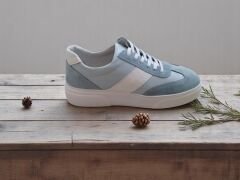 Hakiki Deri Casual  Mavi Erkek Spor Ayakkabısı