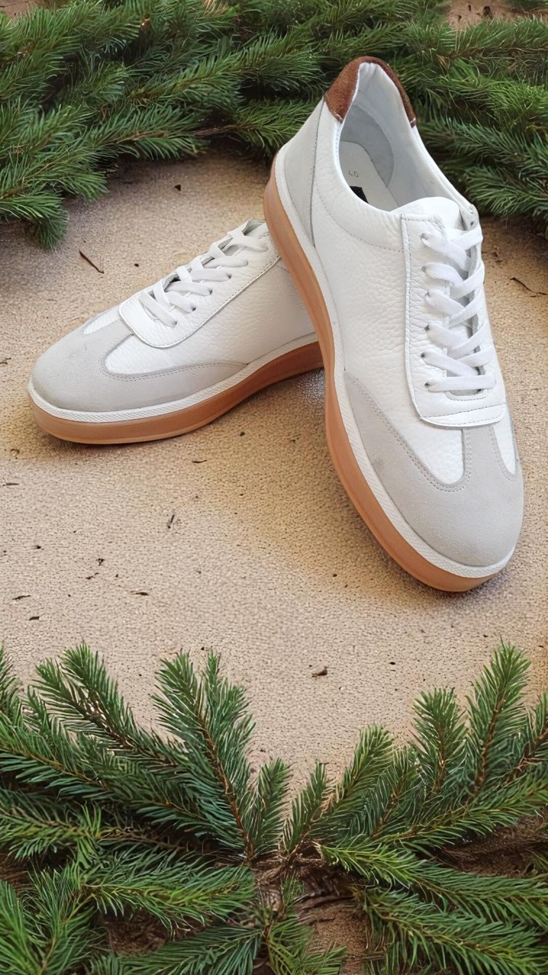 Hakiki Deri Casual  Beyaz Erkek Spor Ayakkabı