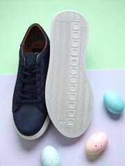 Hakiki Nubuk Deri Casual Mavi Erkek Ayakkabı