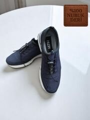 Hakiki Deri Mavi Erkek Spor Ayakkabısı