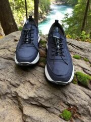 Hakiki Deri Mavi Erkek Spor Ayakkabısı