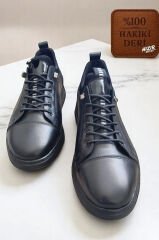 Hakiki Deri Siyah Erkek Casual Ayakkabı