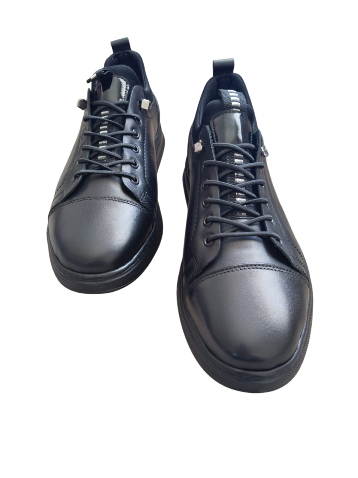 Hakiki Deri Siyah Erkek Casual Ayakkabı