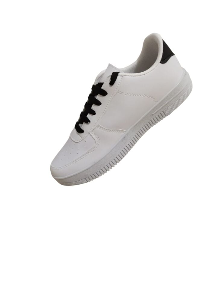 Unisex Beyaz Siyah Spor Ayakkabı