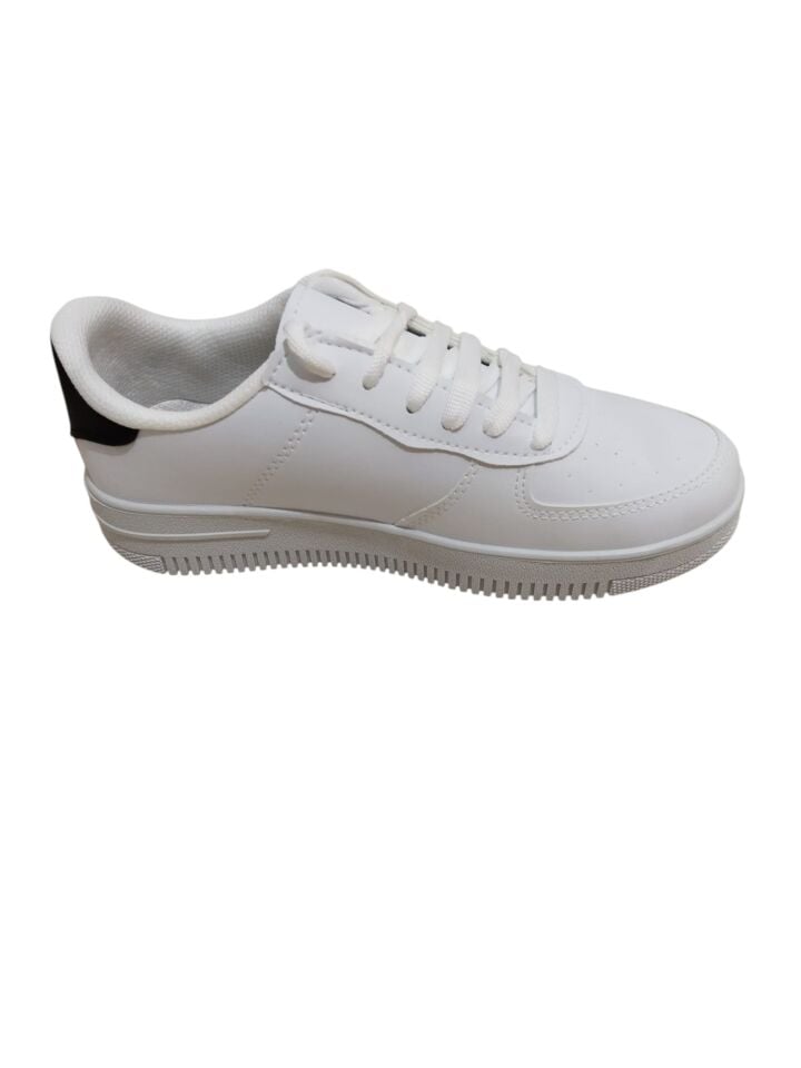 Unisex Beyaz Siyah Spor Ayakkabı