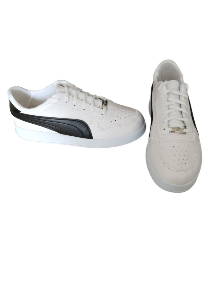 Erkek Beyaz Siyah Günlük Spor Ayakkabısı