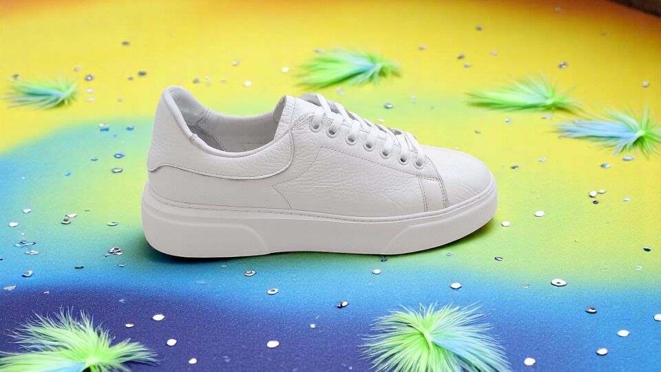 Hakiki Deri Beyaz Erkek Casual Ayakkabı