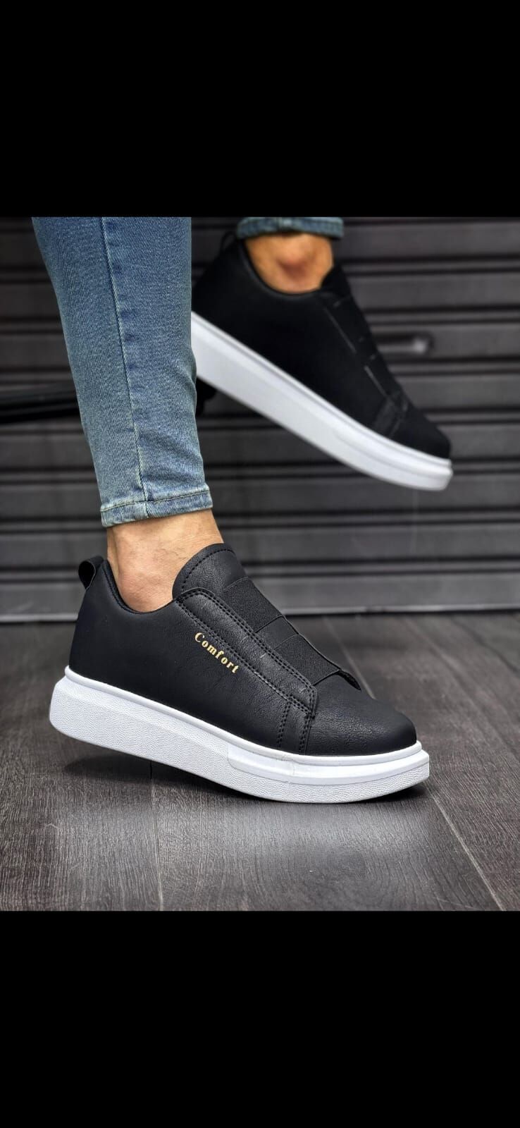 Erkek Siyah Beyaz Comfort Erkek Ayakkabısı
