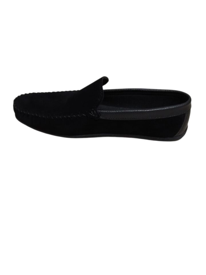 Siyah Erkek Süet Loafer Ayakkabı